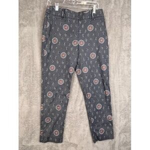 LOFT The Riviera Pant Julie 6T‎ Gray Floral Print Career Casual